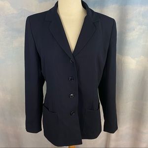 First Issue Liz Claiborne Lined Navy Blazer size 10